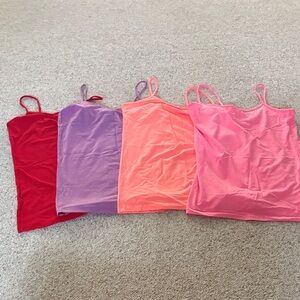 Set of Four Colorful Cami tanks